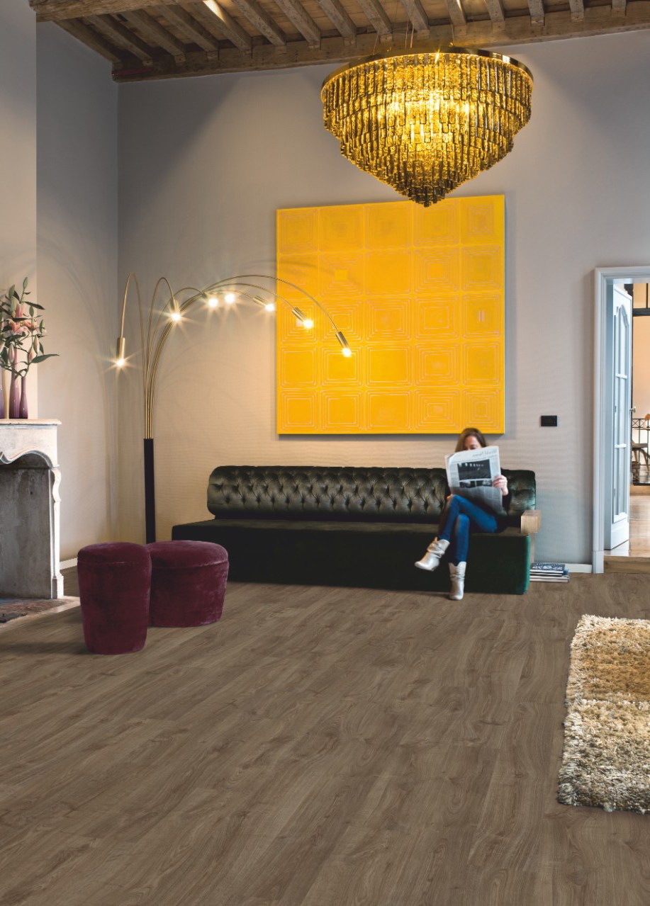 Ламинат Quick Step Eligna Дуб Темно-коричневый промасленный U3460 1380×156×8 фото в интерьере